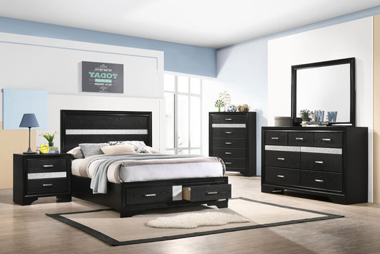 Miranda 5-piece Full Bedroom Set Black