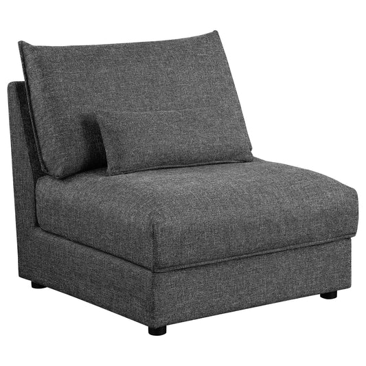 Sasha Upholstered Armless Chair Barely Black