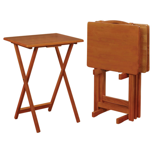 Donna 5-piece Tray Table Set Golden Brown