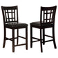 Lavon Upholstered Counter Height Stools Black and Espresso (Set of 2)