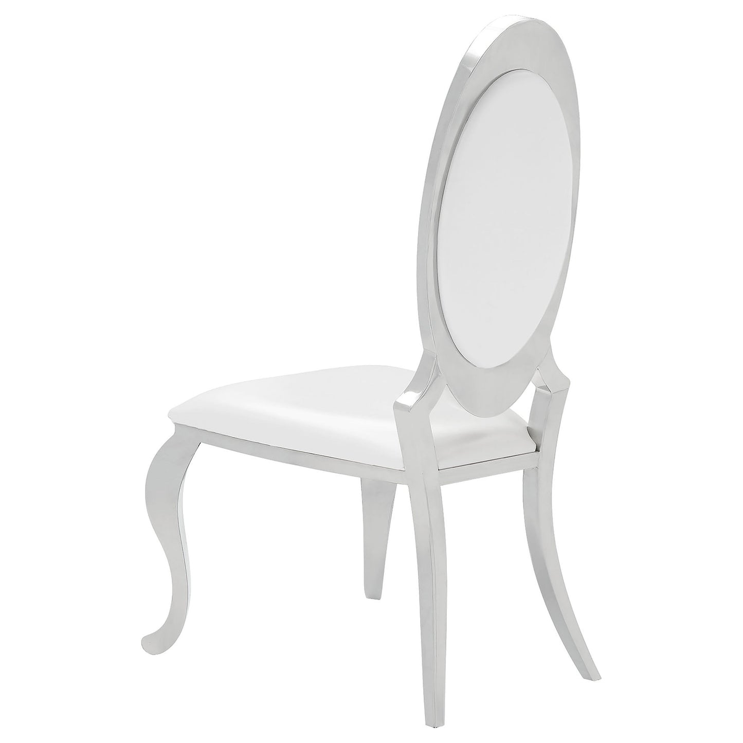 Anchorage Oval Back Side Chairs Cream and Chrome (Set of 2)