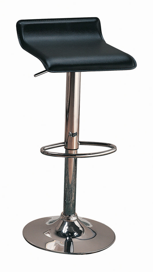 Bidwell 29" Upholstered Backless Adjustable Bar Stools Black and Chrome (Set of 2)