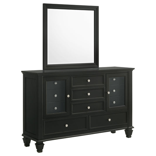 Sandy Beach 11-drawer Dresser with Mirror Black