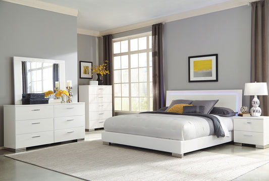 Felicity 5-piece California King Bedroom Set White Gloss