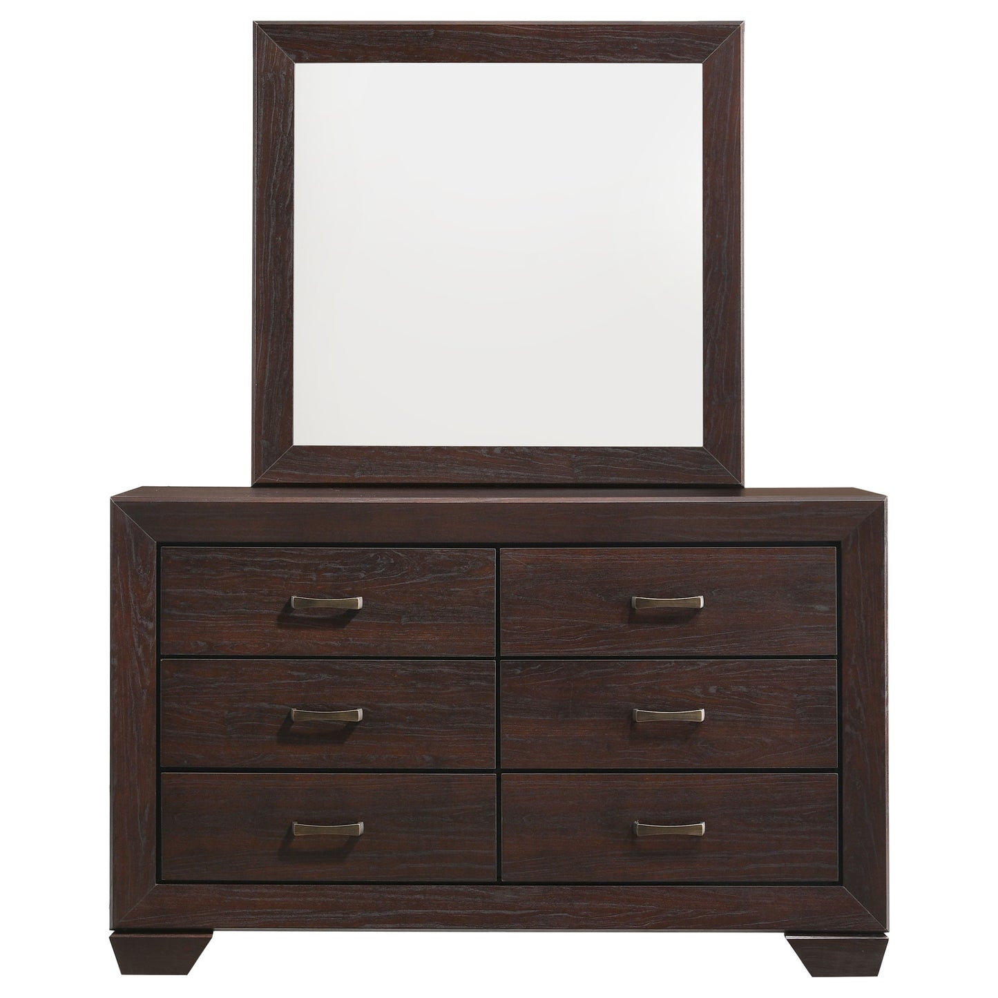 Kauffman 6-drawer Dresser with Mirror Dark Cocoa