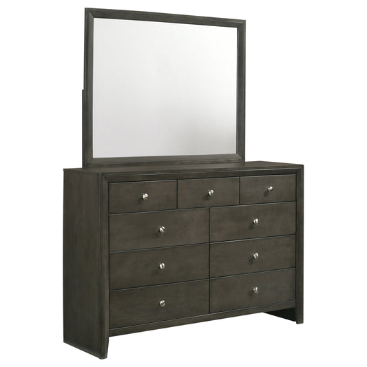 Serenity 9-drawer Dresser with Mirror Mod Grey