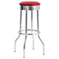 Theodore Upholstered Top Bar Stools Red and Chrome (Set of 2)