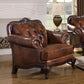 Victoria Rolled Arm Chair Tri-tone and Brown