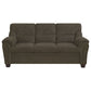 Clementine Upholstered Sofa with Nailhead Trim Brown