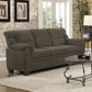 Clementine Upholstered Sofa with Nailhead Trim Brown
