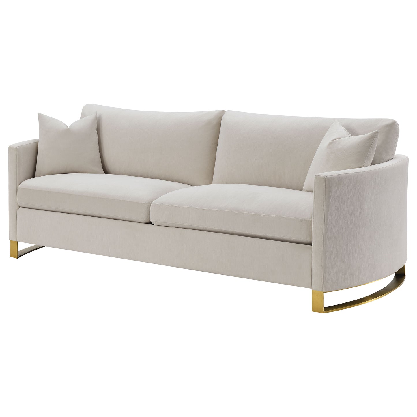 Corliss Upholstered Arched Arms Sofa Beige