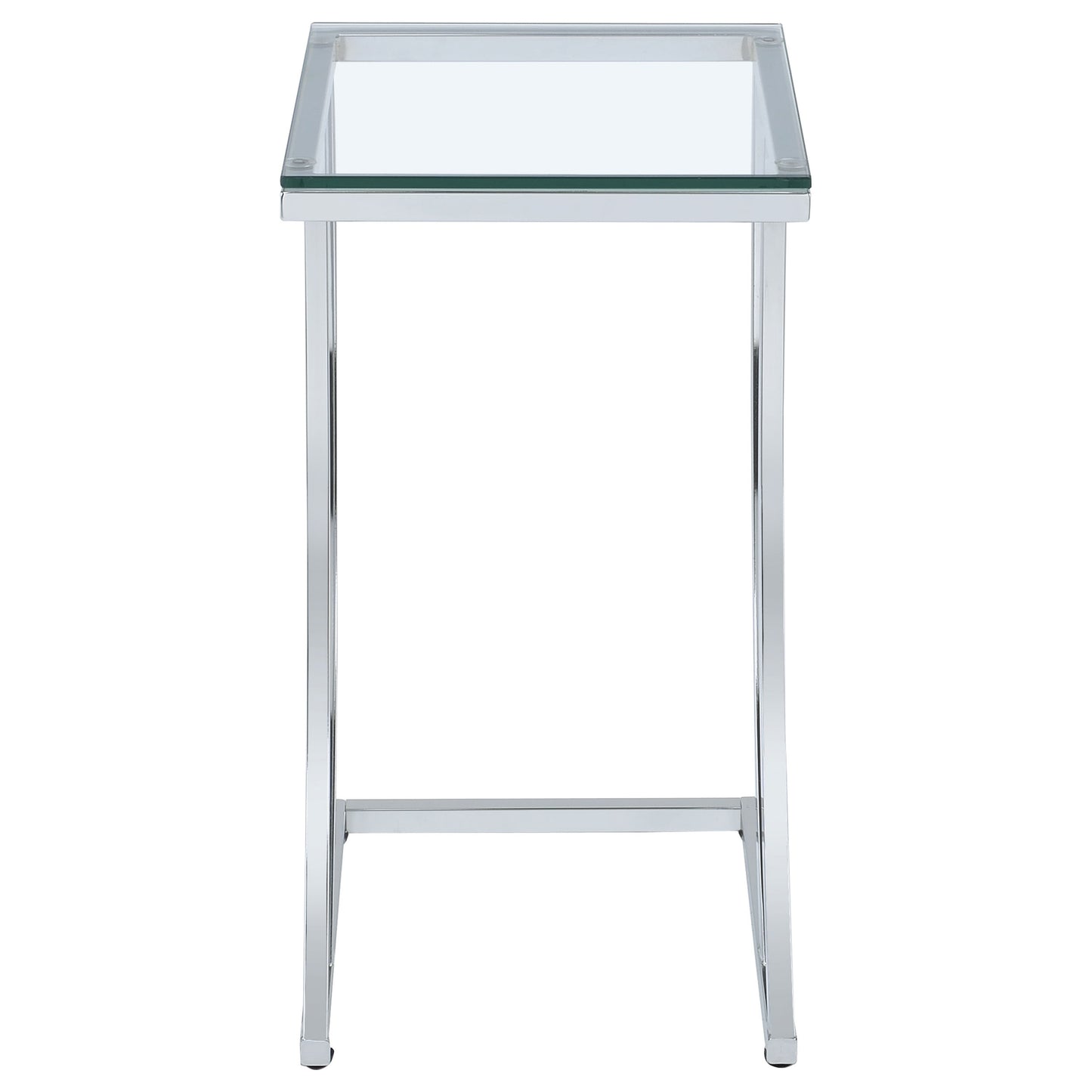 Cayden Rectangular Top Accent Table Chrome and Clear