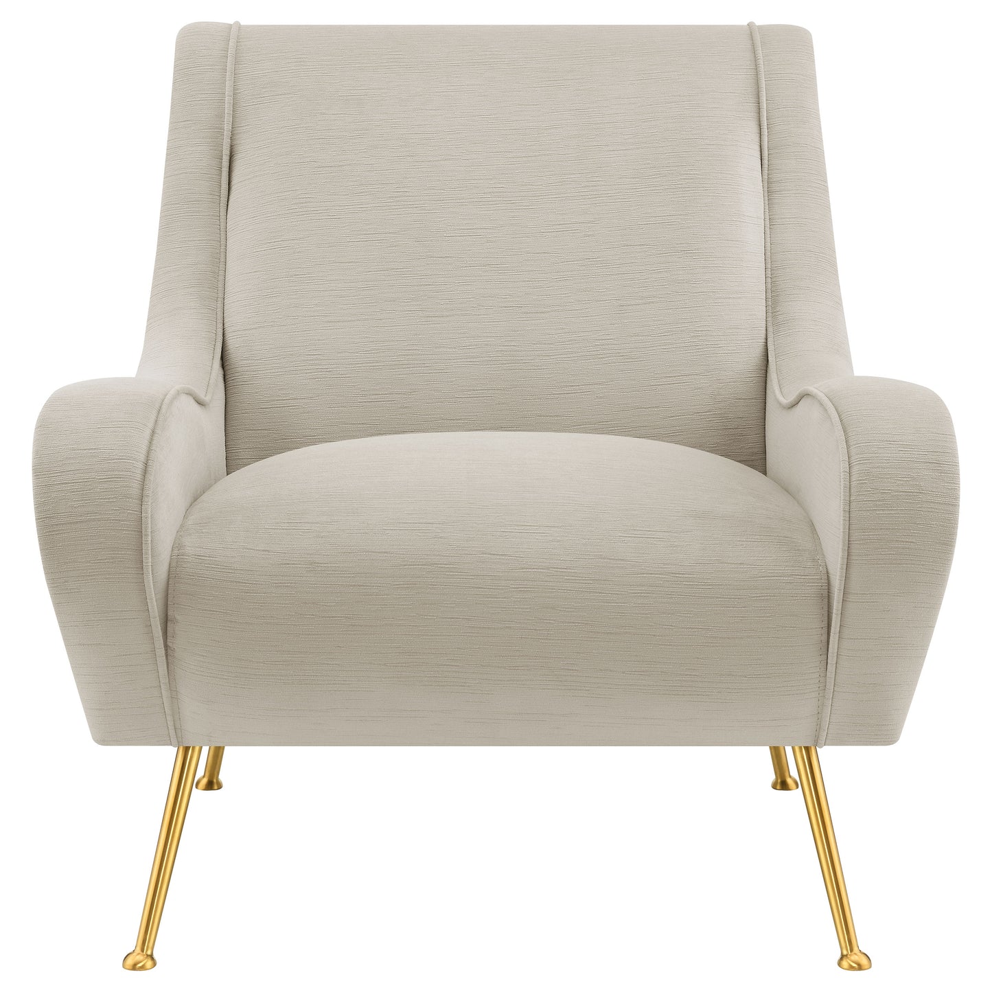 Ricci Upholstered Saddle Arms Accent Chair Stone and Gold