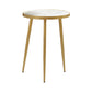 Acheson Round Accent Table White and Gold